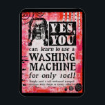 洗濯機 – Vintage おもしろい Ad マグネット<br><div class="desc">フェイクヴィンテージユーモアのある新聞として「洗濯機を使う」こと。</div>