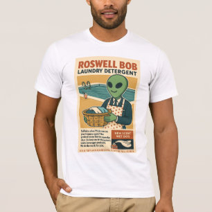 洗濯洗剤ロズウェルエイリアン1950のレトロ Tシャツ
