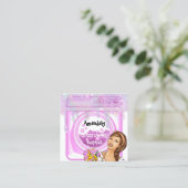 洗濯洗浄サービスQRコードドリップ スクエア名刺 (スタンド正面)