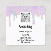 洗濯洗浄サービスQRコードブラック スクエア名刺 (裏面)