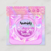 洗濯洗浄サービスQRコードメイドホーム スクエア名刺 (正面)