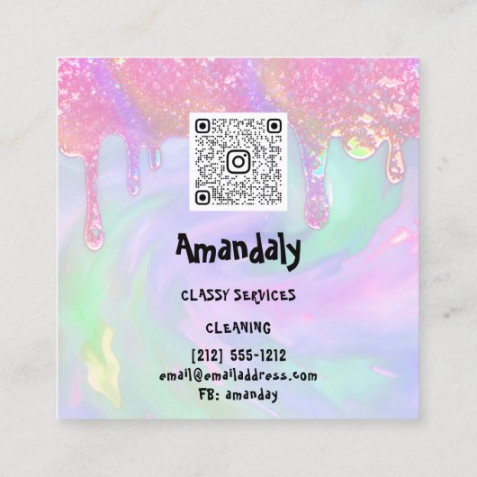 洗濯洗浄サービスQRコードメイドホーム スクエア名刺 (裏面)