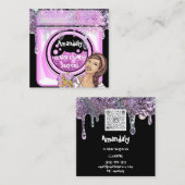 洗濯洗浄サービスQRコード石鹸 スクエア名刺 (正面/裏面)