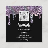 洗濯洗浄サービスQRコード石鹸 スクエア名刺 (裏面)