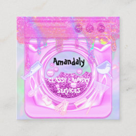 洗濯洗浄サービスQRコード自筆証書 スクエア名刺