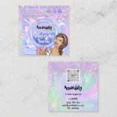 洗濯洗浄サービスQRコード自筆証書 スクエア名刺 (正面/裏面)