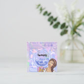 洗濯洗浄サービスQRコード自筆証書 スクエア名刺 (スタンド正面)