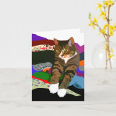 「洗濯物を畳むために練る」 カード (黄色い花)