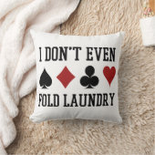 洗濯物を畳むな 面白いカード ポーカープレーヤー クッション (ブランケット)