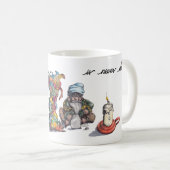 洗濯物を鉄蝋燭で高く積んだ人 コーヒーマグカップ (正面右)