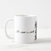 洗濯物を鉄蝋燭で高く積んだ人 コーヒーマグカップ (左)