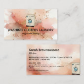 洗濯物洗浄衣水彩Rosegold 名刺 (正面/裏面)