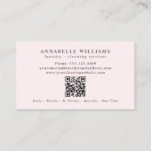 洗濯物清掃サービス赤面QRコード 名刺 (裏面)