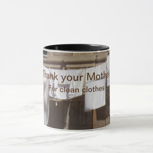 洗濯物。お感謝してい母さんきれいな服をマグ マグカップ (中央)