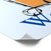 洗濯物、アイロン、ピン、石鹸 ポスター (角)