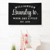 洗濯物 – ミニマリスト白黒プリント可能 横断幕 (インサイチュ)