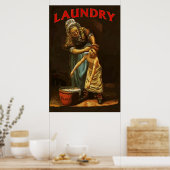 洗濯物、ヴィンテージの少年の洗濯槽。 ポスター (キッチン)