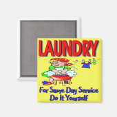 洗濯物 – 同じ日のサービスのために自分自身でそれをする マグネット (正面/裏面)