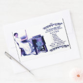 洗濯物, 1910,ハッピー日洗濯機 長方形シール (封筒)