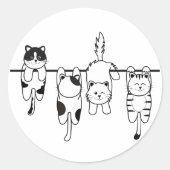 洗濯猫 ラウンドシール (正面)