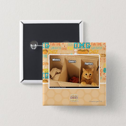 洗濯猫 缶バッジ (正面&裏面)