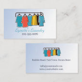 洗濯用アイロン掛けドライクリーニングブルー 名刺 (正面/裏面)