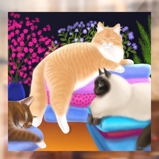 洗濯窓がくっつくのが大好きな猫たち ウィンドウサイン (シート2)