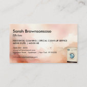 洗濯 クリーニング 衣類 水彩 ローズゴールド 名刺 (裏面)