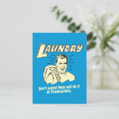 洗濯:母の感謝祭を心配しない シーズンポストカード (スタンド正面)