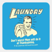 洗濯：母の感謝祭を心配しない スクエアシール (正面)