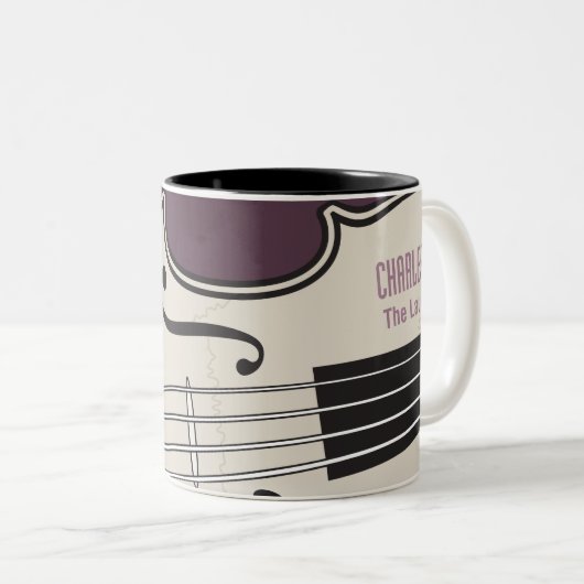 洗濯Moのバイオリンの右利きのマグ ツートーンマグカップ (正面右)