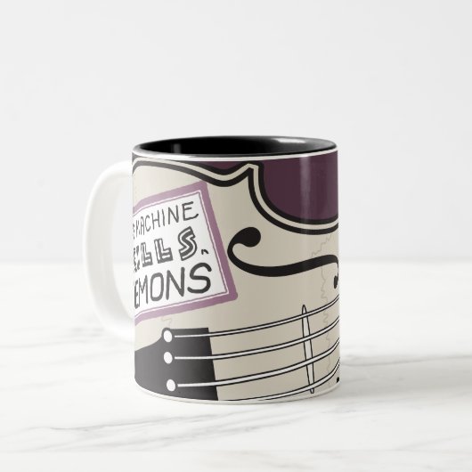洗濯Moのバイオリンの右利きのマグ ツートーンマグカップ (正面左)