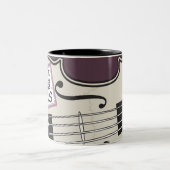 洗濯Moのバイオリンの右利きのマグ ツートーンマグカップ (中央)