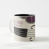 洗濯Moのバイオリンの左利きのマグ ツートーンマグカップ (正面左)