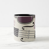 洗濯Moのバイオリンの左利きのマグ ツートーンマグカップ (中央)