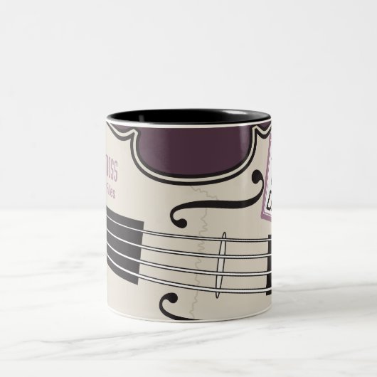 洗濯Moのバイオリンの左利きのマグ ツートーンマグカップ (中央)