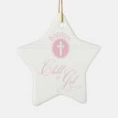 洗礼おめでとうピンクの神の子 セラミックオーナメント (右)