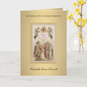 洗礼おめでとう　天使の聖なるカード カード (黄色い花)