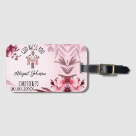 洗礼された洗礼名Date神があなたを祝福カスタムする ラゲッジタグ