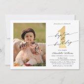 洗礼と初めての誕生日写真 招待状 (正面)