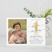 洗礼と初めての誕生日写真 招待状 (スタンド正面)