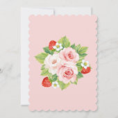 洗礼と初めての誕生日 苺 招待状 (裏面)