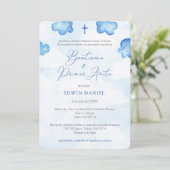 洗礼と生後1年目の誕生日おめでとう（男の子） 招待状 (スタンド正面)