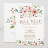 洗礼と1歳の誕生日へのご招待　私たちの娘の 招待状 (正面/裏面)