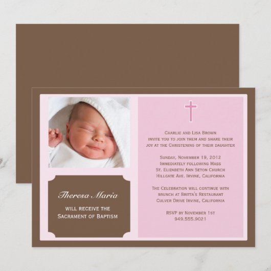洗礼のお知らせ 招待状 (正面/裏面)