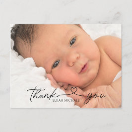 洗礼のお礼を伝えるエレガントなミニマルデザインのポストカード ポストカード