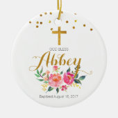 洗礼のオーナメントの神は女の赤ちゃんのオーナメントを賛美します セラミックオーナメント (正面)