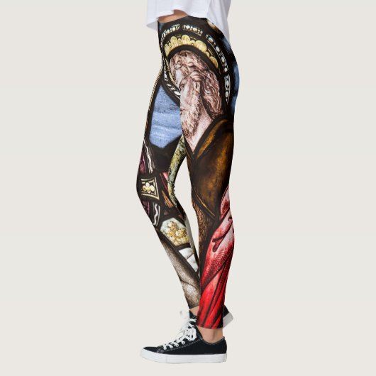 洗礼のステンドグラス教会窓のレギンス レギンス (左)