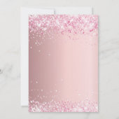 洗礼のバラ色の紙吹雪の女の子 招待状 (裏面)