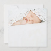 洗礼のピンクの花の写真の女の子ありがとう (裏面)